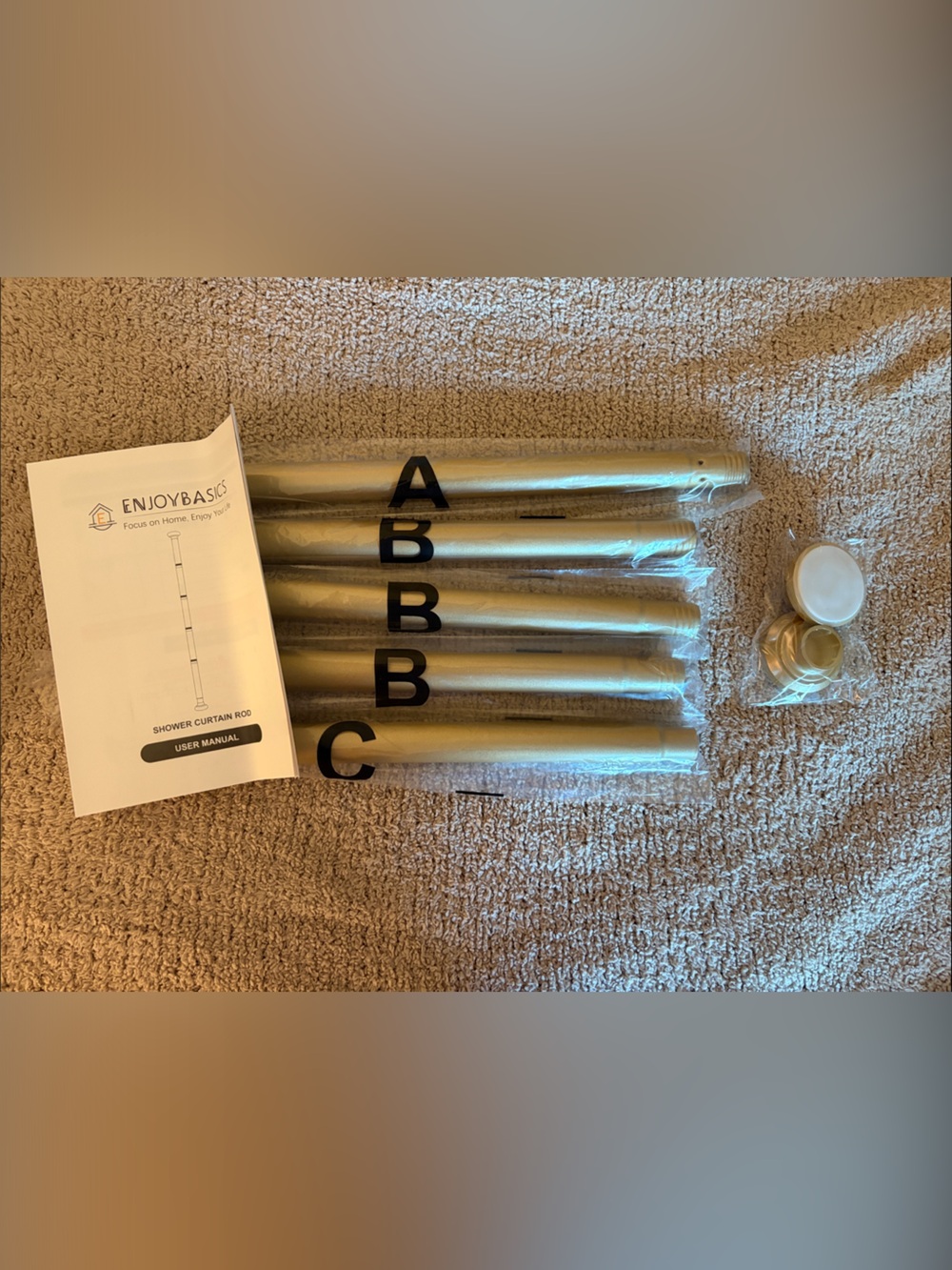 NWT Gold Shower Curtain Rod Set - Picture 1 of 7